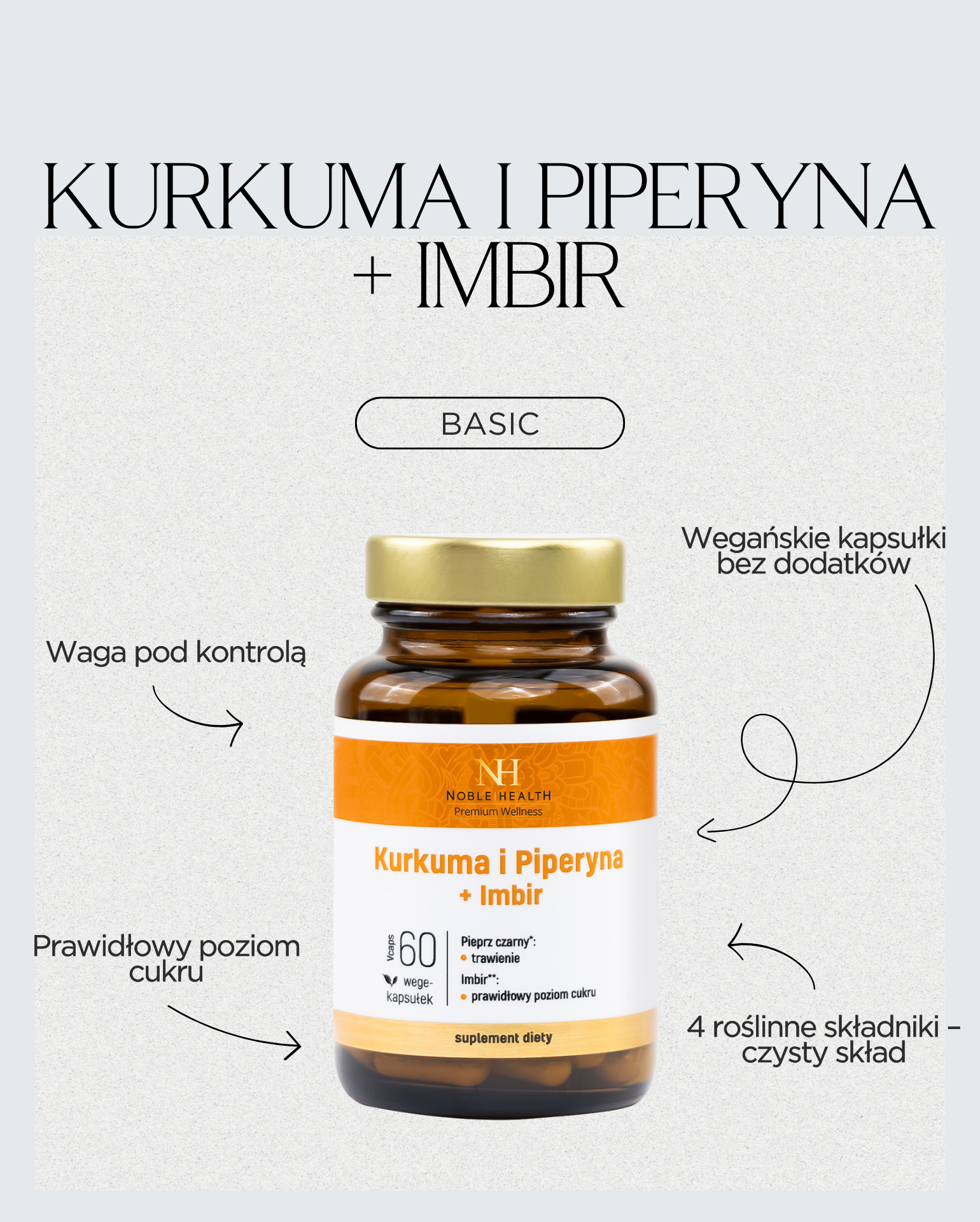 Kurkuma i Piperyna + Imbir Suplement diety