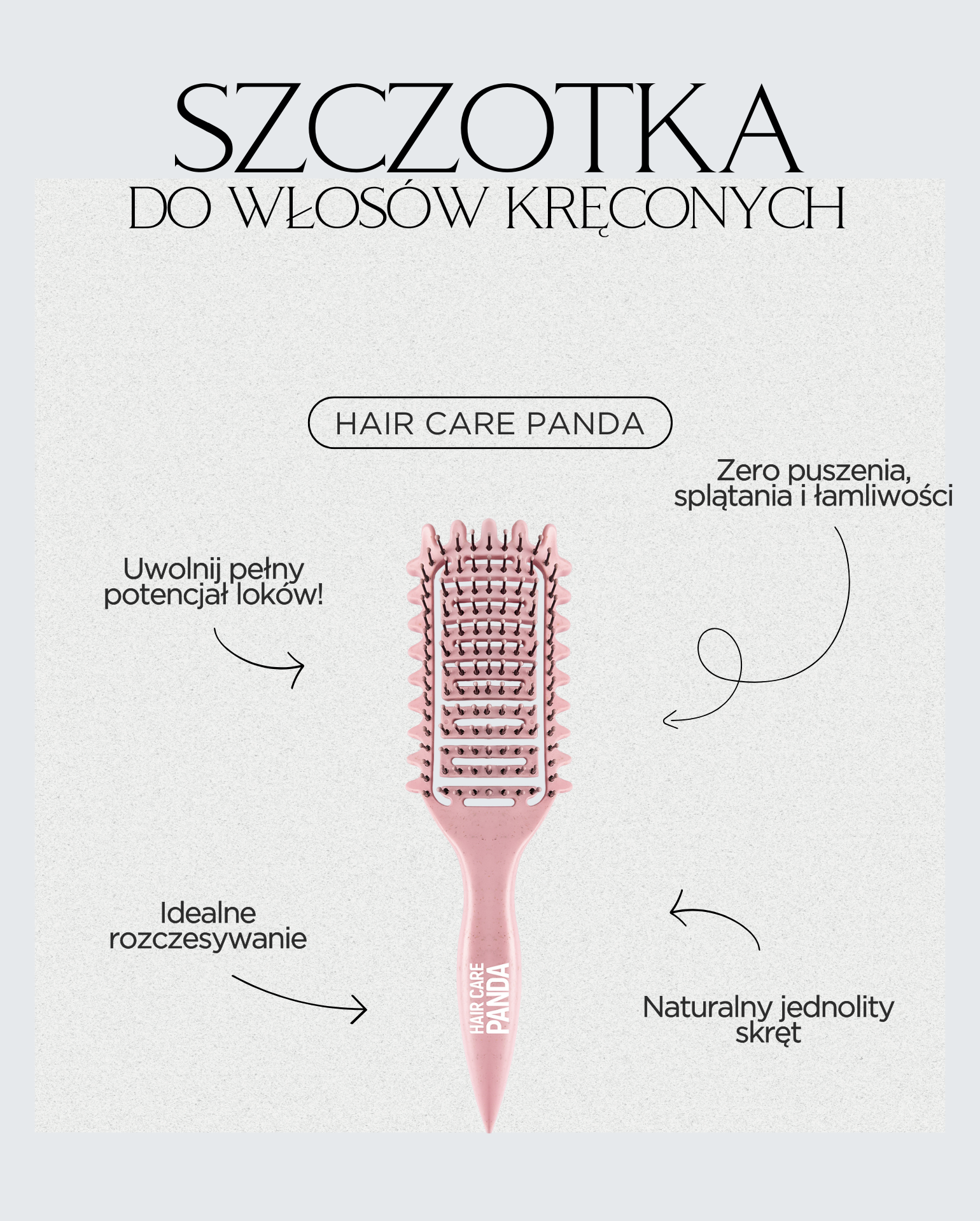 Szczotka Hair Care Panda do włosów kręconych