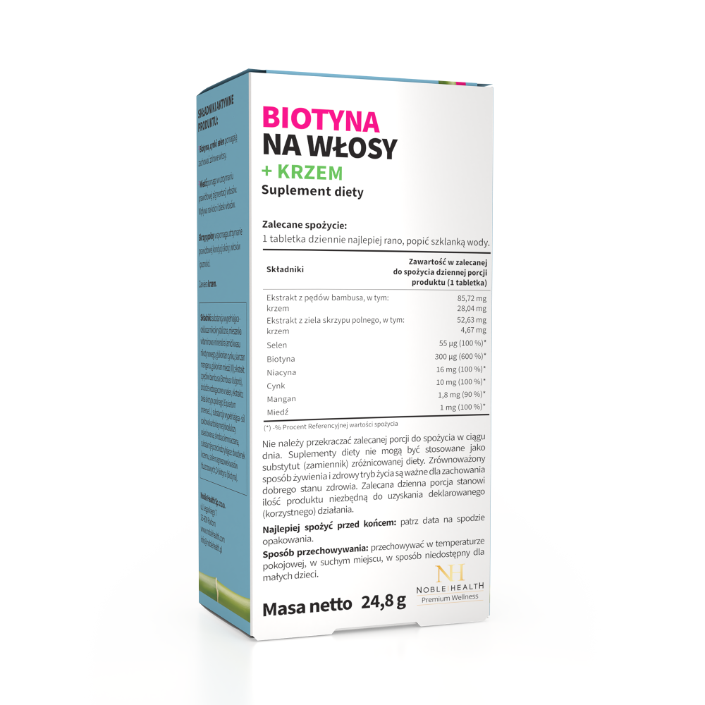 Biotyna na włosy + krzem 40 tabletek