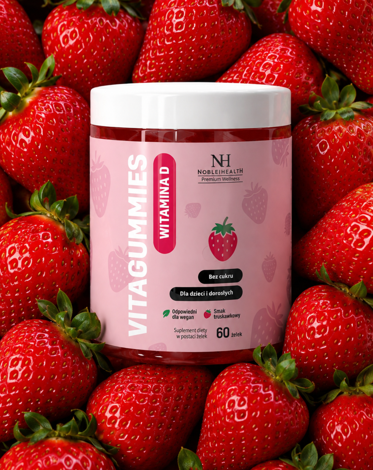 VitaGummies Vitamin D - witamina D w truskawkowych żelkach bez cukru